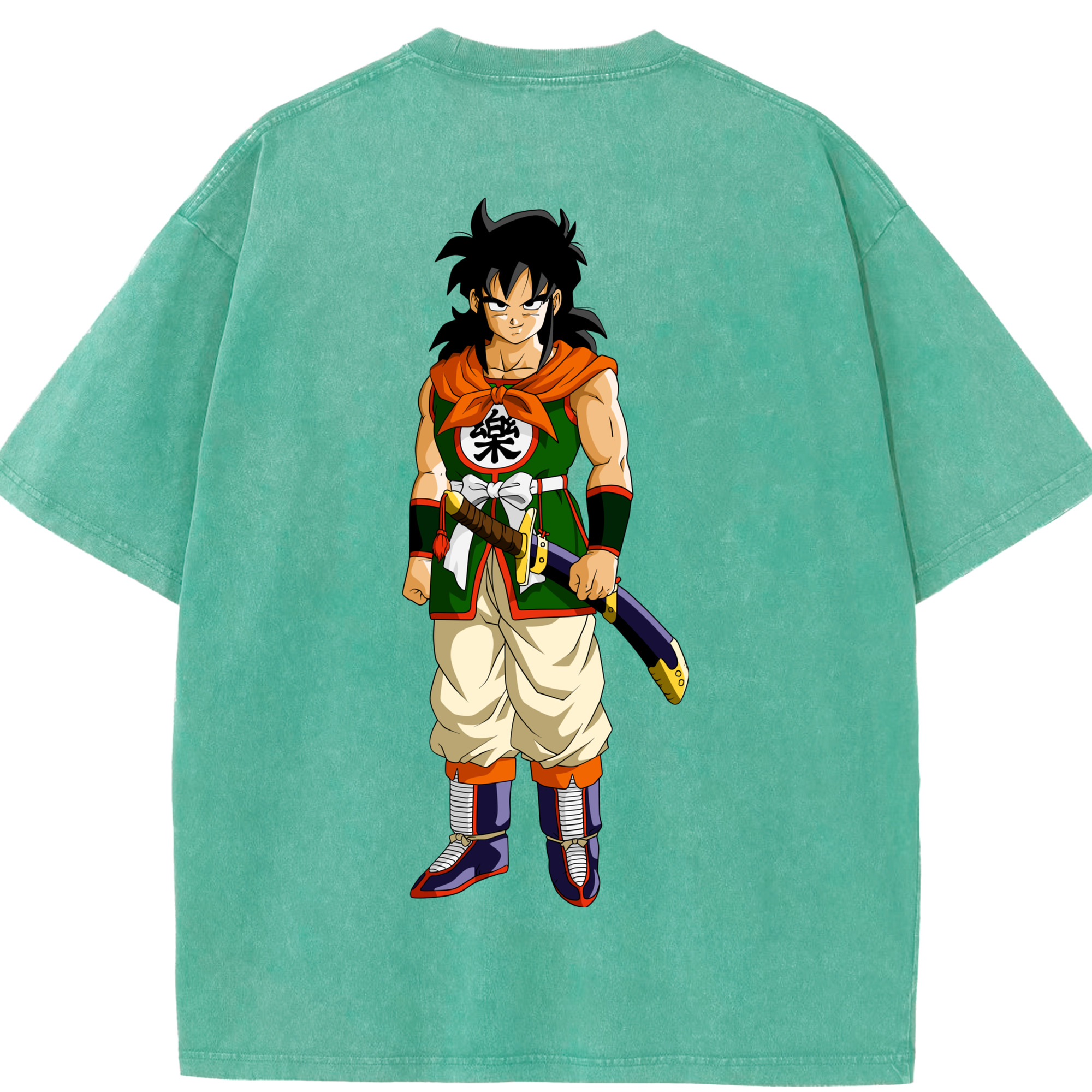 （画像用） ドラゴンボール ヤムチャ DRAGON BALL Yamcha 綿100% ヴィンテージ風 半袖Tシャツ（背面プリント）